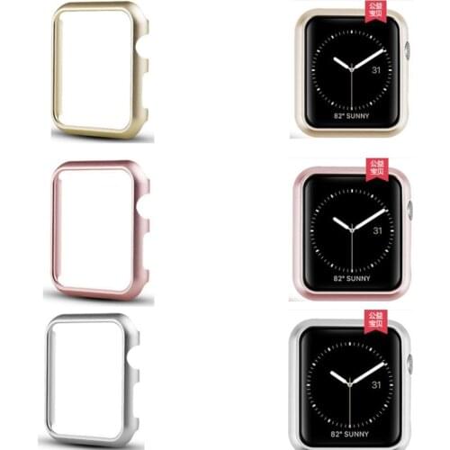 Case For Apple watch belt 40mm 44mm series 6 5 4 SE Aluminum alloy strap bumper For iwatch 3 2 1 cover protective shell 38mm 42