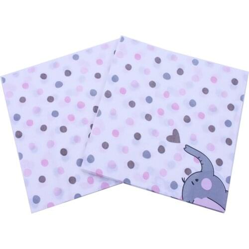 20Napkins/lot 33x33cm Color Printed Birthday Napkin Color Printed Napkins Wedding Anniversary Days Party Paper Towel Decoration