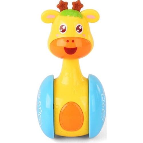 Baby Rattles Tumbler Doll Newborn Toys Nodding Tumbler Toy Kid Ring Bell Cute Roly-poly Learn Educational Rattle Development Toy