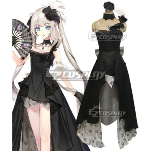 Fate Grand Order Marie Antoinette Heroic Spirit Formal Dress Girls Black Party Long Dress Halloween Adult Cosplay Costume E001