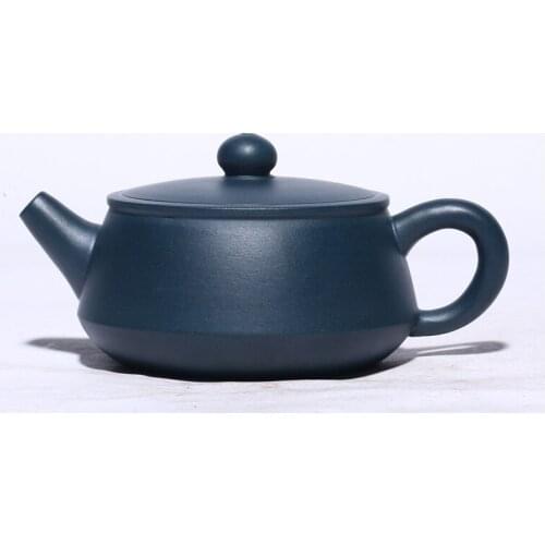 Exquisite Purple Clay Teapot Gift Raw Ore Azure Clay Classic Flat Stone Scoop Kung Fu Tea Set Teapot Household Teapot