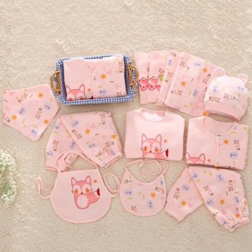 13 piece 0-3 months boy girls Newborn clothes baby set shirt pants outfitsLong sleeve suit cartoon bear Printing