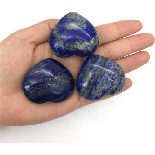 Beautiful 1 Piece Natural Blue Lapis Lazuli Crystal Heart Shape Chakra Stones Carved Reiki Natural Quartz Crystals