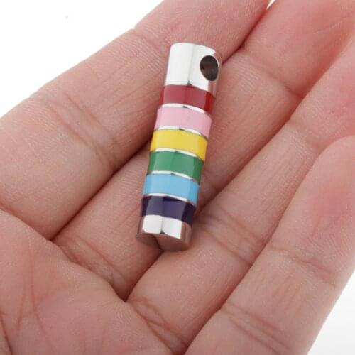 Colorful Urn Pendant Stainless Steel Memorial Ashes Keepsake Remembrance Jewelry Hand crafted
