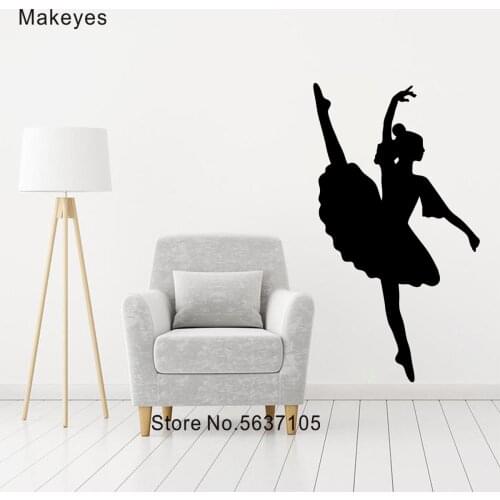 Makeyes Ballet Dancer Wall Sticekrs Girls Room Art Wall Decor Vinyl Design Wall Decals Kids Dance Baby Wallpaper Decoration Q487