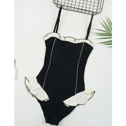 Water Cute Japanese Style Sweet Conservative Lace Siamese Triangle Small Chest New Girl Swimsuit Swimsuit