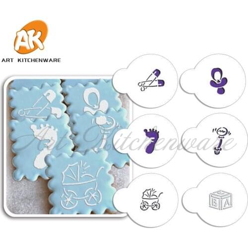 Mini Small Baby Candy Cookie Stencil Set,Baby Party Decoration Mold Cupcake Top Stencils,Candy/Cookie Tops Stencil Mold ST-507