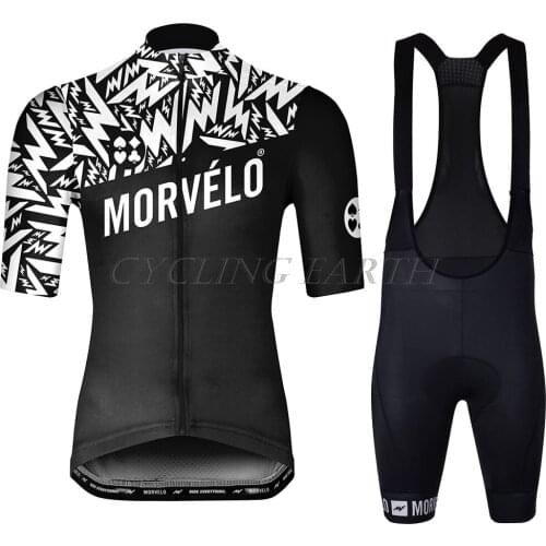 Morvelo Cycling Jersey Clothes Bib Shorts Set Gel Pad Mountain Cycling Clothing Suit Outdoor Mtb Bike Wear
