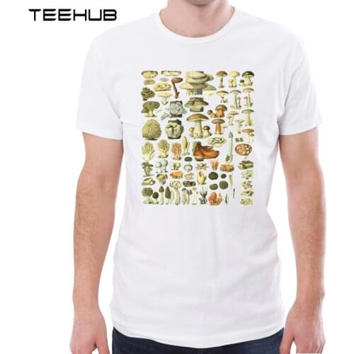 TEEHUB New Arrival 2019 Men Fashion Mushroom Printed T-Shirt Short Sleeve Casual Plant Design T Shirt Hipster Cool Tops