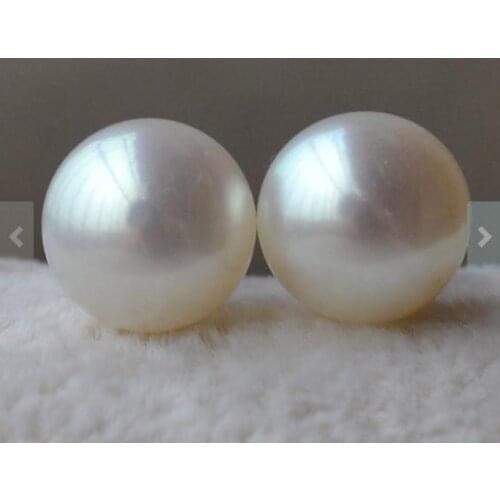 New Arrival Natural Pearl Earring AAA 11mm Huge Freshwater 925 Silver Stud Bridesmaid Wedding Fine Jewelry Charming Women Gift