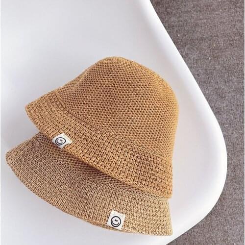 2021 Spring New Arrival Girls Fashion Bucket Cap Solid Color Fisherman Cap Baby Girl Hat