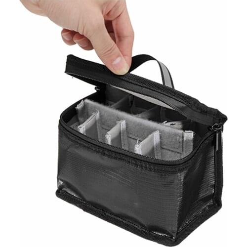 155x115x90mm Fireproof Explosion-Proof Safety Battery Bag Built-in 8 Compartments for RC Airplane Helicopter FPV Drone Batteries