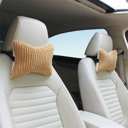 LUNASBORE 2pcs/Set Winter Car headrest pillow car head neck pillow seat back support cushion For BMW Ford Honda Toyota Opel