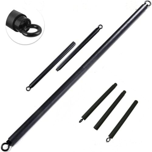 Pilates Bar Portable Exercise Stick Black Metal Yoga Exercise Pilates Bar for Weight Training Multifunction 105cm