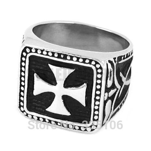 German Army Iron Cross Ring Stainless Steel Jewelry Trendy Cross Motor Biker Men Ring Wholesale SWR0304A