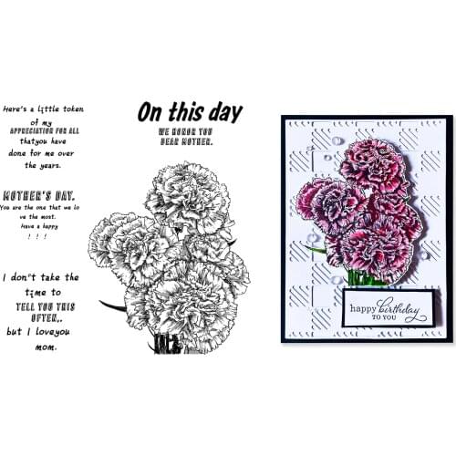 Fresh Flower Cutting Dies and Stamps for DIY Scrapbooking Album Transparent Photopoly Greeting Card Decorative Craft Supplies