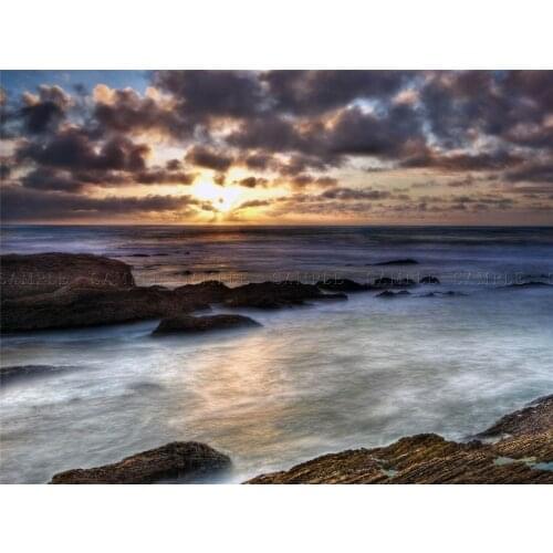 NATURE LANDSCAPE SEA BLUFF TRAIL CALIFORNIA SUN Art print Silk poster Home Wall Decor