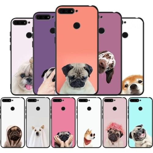 Cute dog black Silicone Phone Case For Huawei honor 30 20 Pro 8 8X 9 10 20 Lite Mate 10 20 30 Lite Pro cover