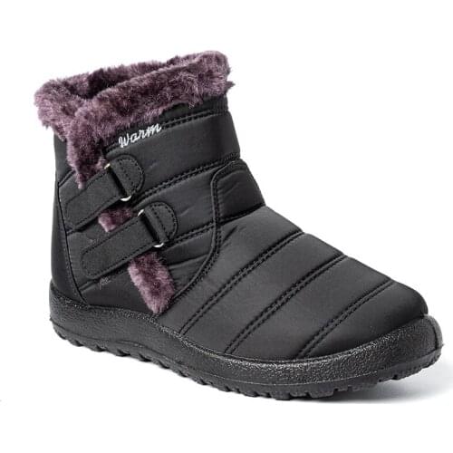 NAUSK 2021 NEW Women Boots Waterproof Snow Boots Female Plush Winter Boots Women Warm Ankle Winter Shoes Woman Plus Size 43