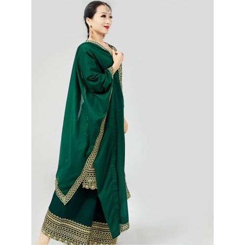 New Indian Dance Stage Performance Clothes Female Elegant Handmade Embroidery Saree Oriental Bollywood Dance Costumes DQL5172