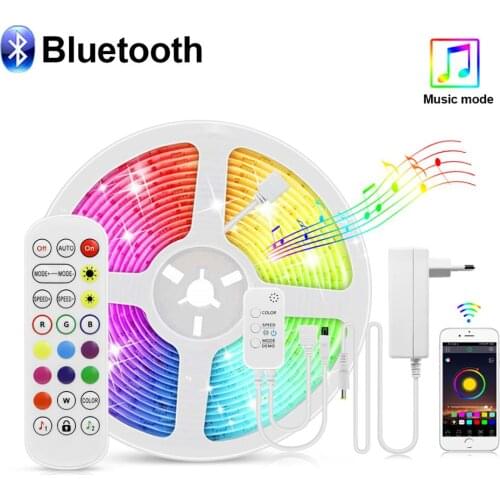 1-15m Bluetooth LED Strip lights Music RGB 5050 SMD DC12V Neon Strips with Bluetooth Controller for Room lighting lights