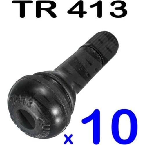 10 x TR-413 Rubber Snap-in Tubeless Tyre Valve