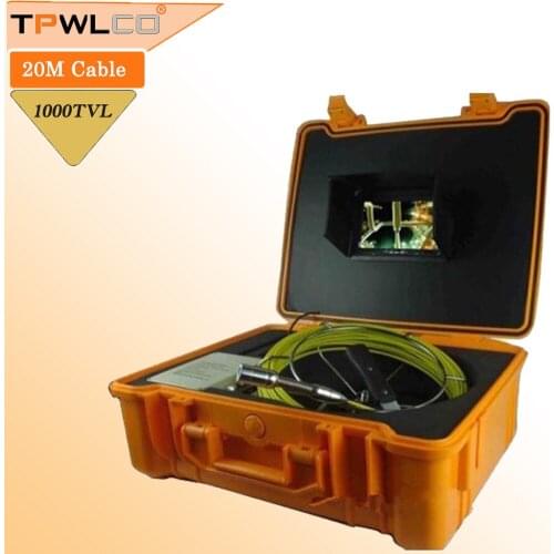 23mm Pipe Camera 7inch Screen Duct Drain Inspection Video Camera 12V 4500mah Battery 20m Hard Cable Industrial Sewer Borescope