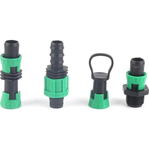 5pcs 16mm Drip irrigation Connector Green Plastic Garden Water Pipe Fittings for Drip Tape Connectors