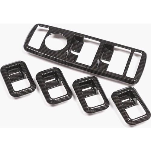 5pcs Carbon Fiber Window Lift Switch Button Frame Trim For Mercedes Benz A B C E GLE GLA CLA GLK Class W176 W204 W212 W166 W218