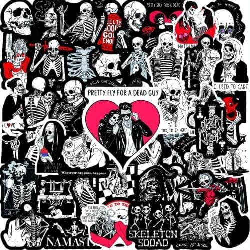 50PCS Skeleton Love Lovers Inspirational Stickers Skull Cupid Cool Graffiti Sticker For Motorcycle Car Laptop Bicycle Pegatina