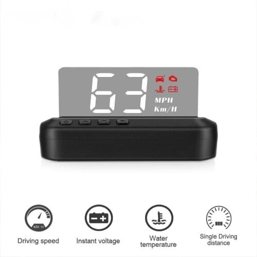 HUD OBD2 Car Front Display C100 Smart Alarm System SpeedometeKMH, MPH, Speed ​​Projector Screen Water Temperature