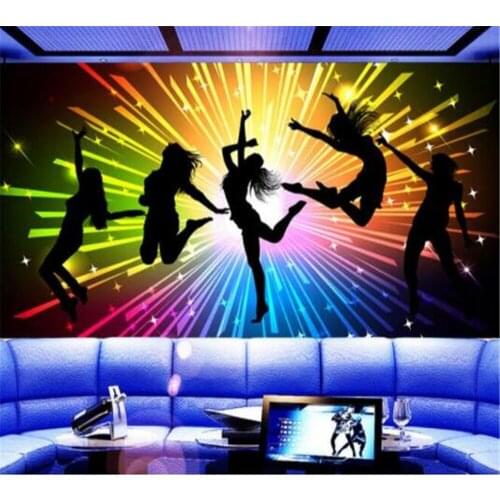 Beibehang Large custom dazzling fireworks KTV tooling TV living room bedroom background home decoration