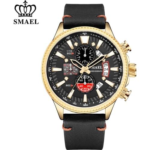 New SMAEL Luxury Brand Mens Watches Waterproof Sport Quartz Watch With Chronograph for Men Clock Male Fashion Casual Wrist Watch