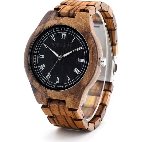 BOBO BIRD Wooden Watches Men Natural Wood Strap Handmade Japan Movement Quartz Wrist Watch Luxury Mens Gifts relogio masculino