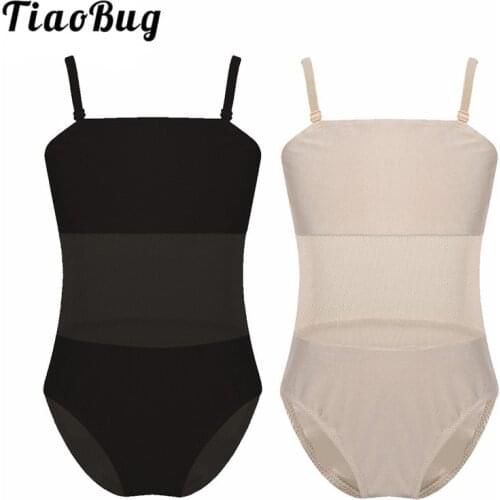 TiaoBug Child Mesh Splice Camis Ballet Dance Leotard Girls Slim Shape Ballet Dress Underwear Girl Gymnastics Leotard Dance Wear