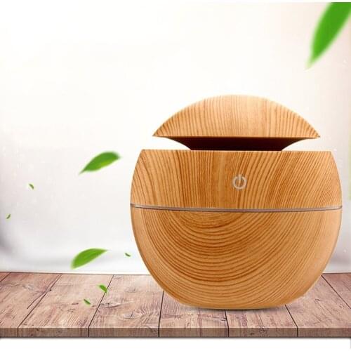 Household Aromatherapy Machine Wood Grain Round Humidifier Mushroom Humidifier Wood Grain Aromatherapy Machine