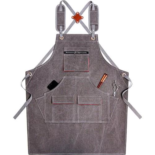 Apron Creative Korean Fashion Thickened Canvas Wear-resistant Gardening Carpenter Men and Women Work Clothes Denim Apron