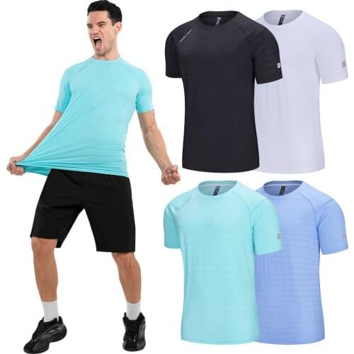 Loose Mens Running Shirts, Quick-Drying Compression Sports Shirts, Gymnastics T Shirt for Men, Summer Casual Sports T-Shirt
