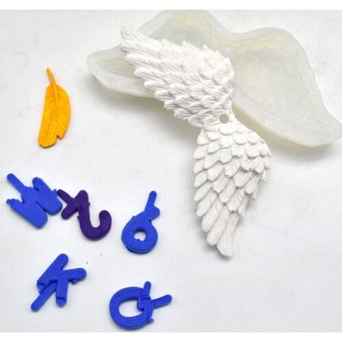 DIY baking tool angel wings feather car aromatherapy gypsum silicone mold sugar silicone mold