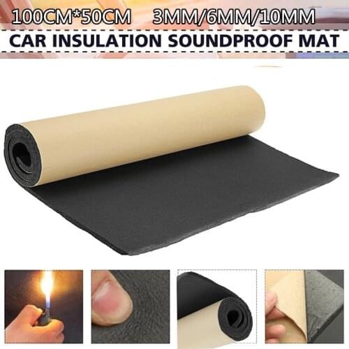 1Roll 100cmx50cm 3mm/6mm/10mm Adhesive Closed Foam Sheets Sound Heat Insulation Cotton Home Car Deadener Acoustic Insulation