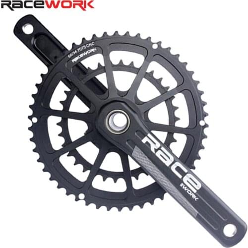 Road Bike Crank 50-34T MTB Bicycle Crankset 170mm Aluminum Alloy BMX Crank Square Hole 52-36T Speed Chainwheel MTB Bike Parst