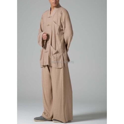 Zen monk suits buddhist clothes kung fu uniforms martial arts meditation lay clothing sets