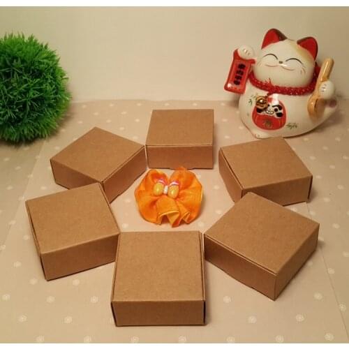 100pcs Cheap Kraft gift packaging cardboard paper box,small natural handmade soap kraft craft box,kraft carton paper box