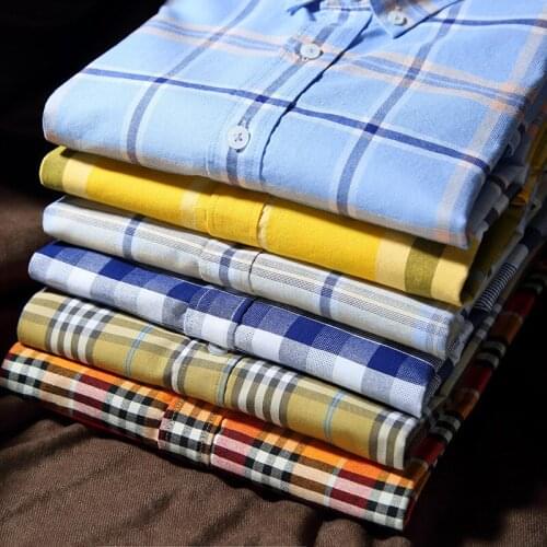 2021 spring and autumn new cotton plaid long-sleeved shirt male classic British casual business young and middle-aged shirt