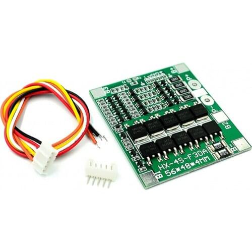 BMS 4S 14.8V 30A 18650 Lithium Battery Charge Protection Board 18650 Balancer Power Bank Equalizer Board With Wire