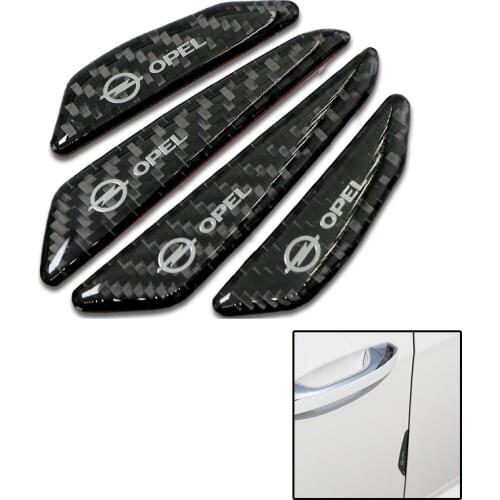 4pcs Carbon fiber car door protection strip Car Badge for Opel Astra H G J Insignia Mokka Zafira Corsa Vectra C D car anti-dirty