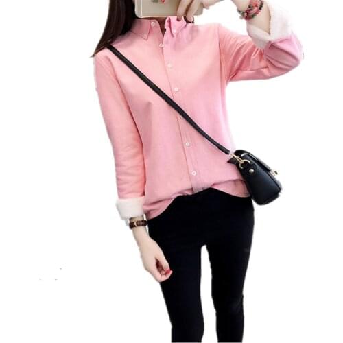 Casual Clothes Plus Size Shirt Woman 2020 Korean Solid Color Autumn Winter Thick Warm Womens Tops And Blouses Female Blusa A903