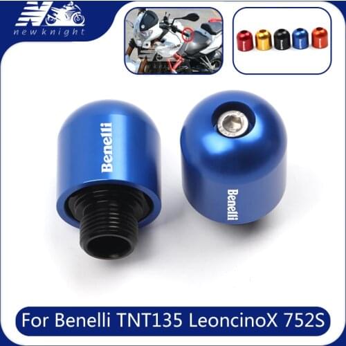 With Logo 5 Colors For Benelli TNT125 135 300 600 Leoncino500 LeoncinoX752S Motorcycle CNC Aluminum Handlebar Grips Cap End Plug