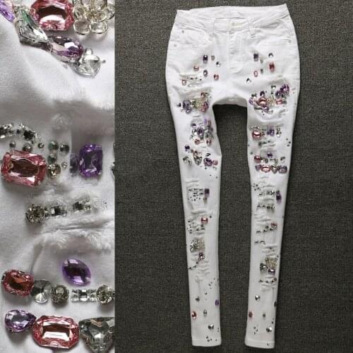 SAVELEVA Womens Ripped Jeans