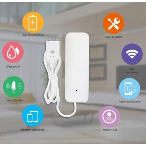 Wifi Water Leakage Alarm Independent WIFI Water Leak Sensor Detector Flood Alert Overflow Security Alarm System Tuya Sma